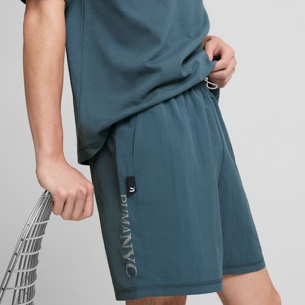 Pantalones cortos tejidos de 6" para hombre NYC Long Run, Gray Skies, extralarge